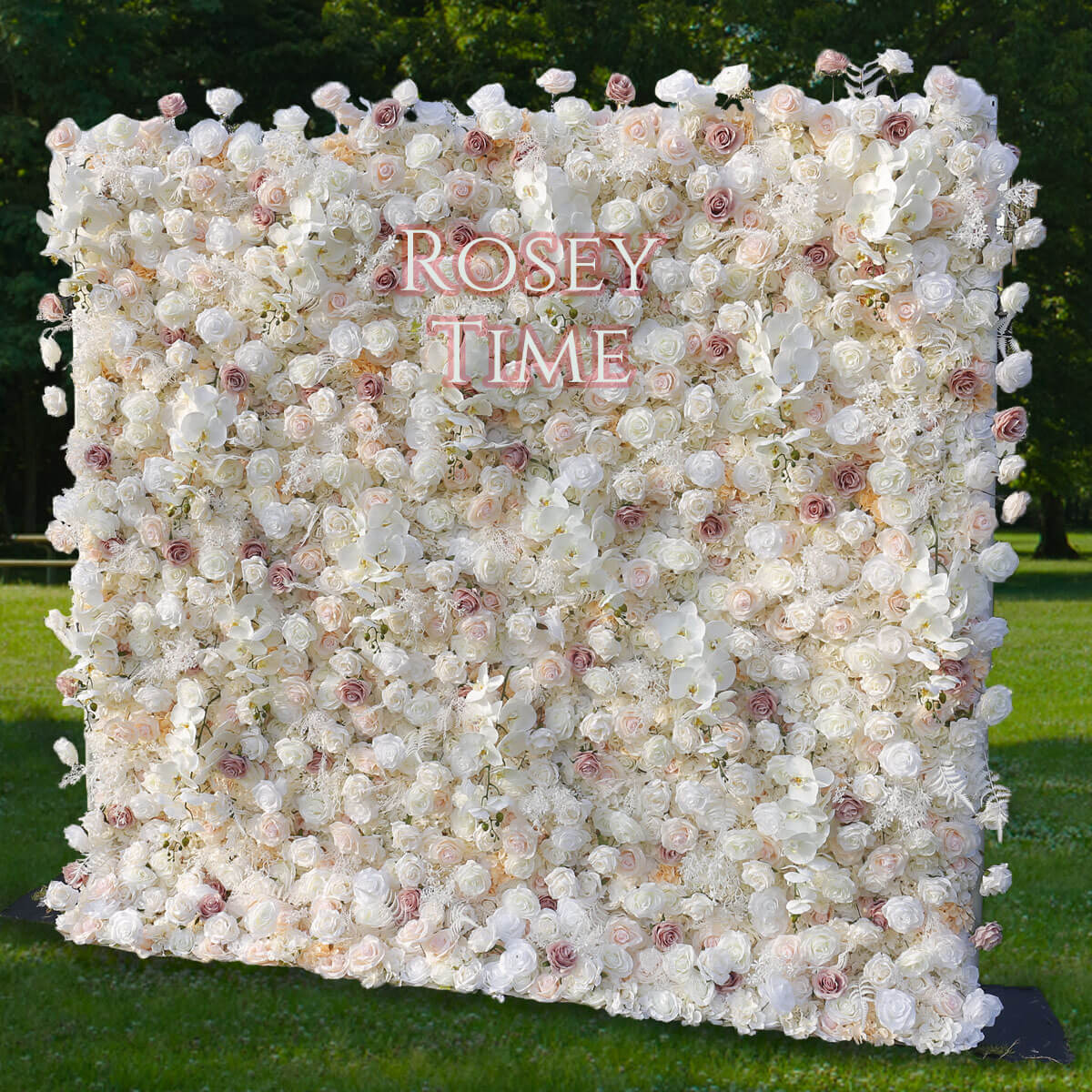 Roseytime 3D Champagne Flower Wall Roll Up Fabric Back #RTW151