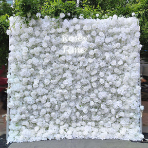 Roseytime 3D White Baby's Breath Flower Wall Roll Up Fabrci Back #RTW157