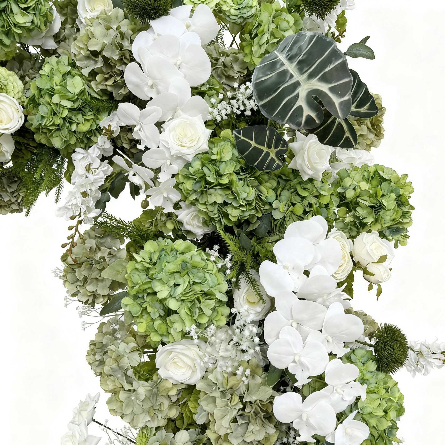 Roseytime 2026 Emerald Whisper Square Flower Arch Fabric Back#RTA376