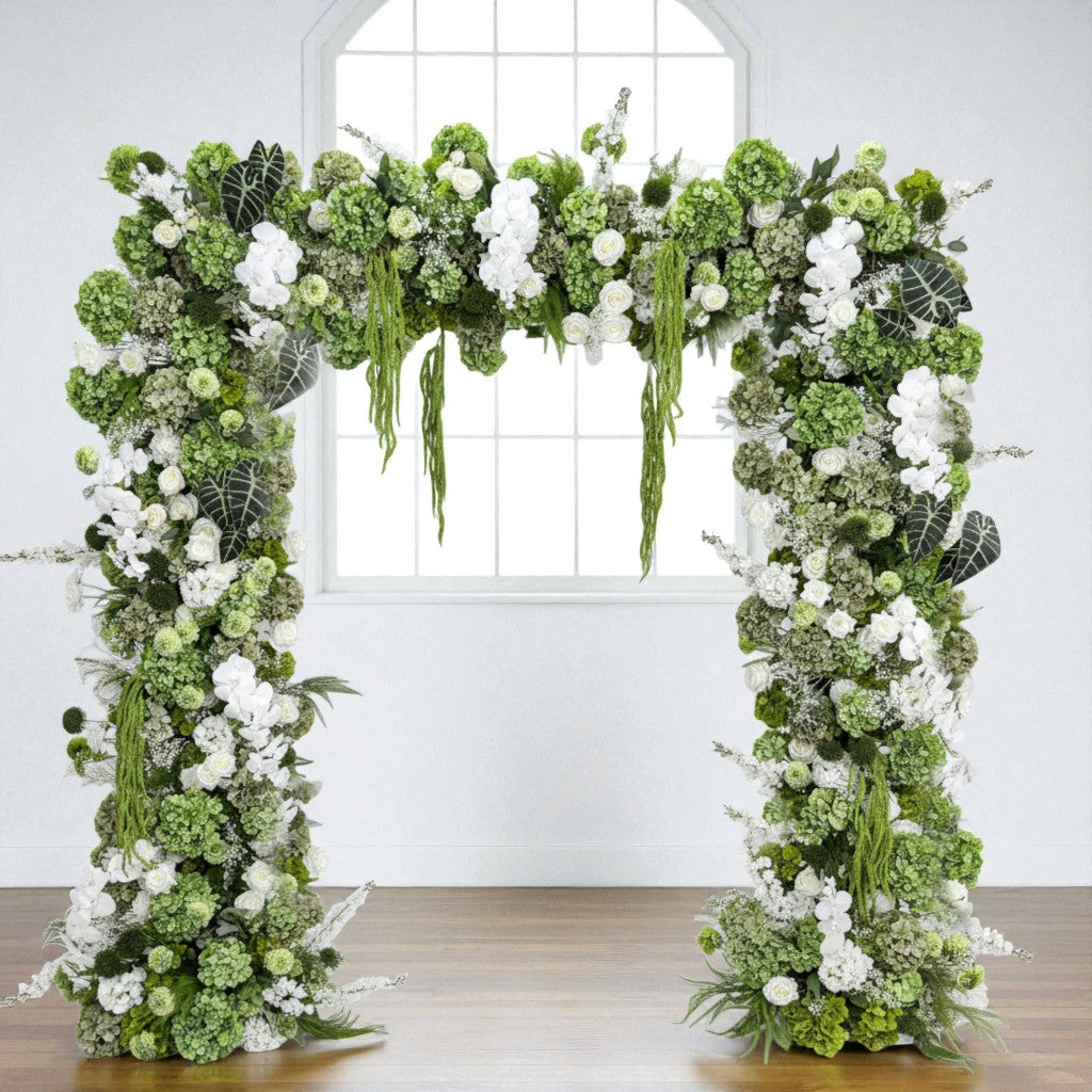 Roseytime 2026 Emerald Whisper Square Flower Arch Fabric Back#RTA376