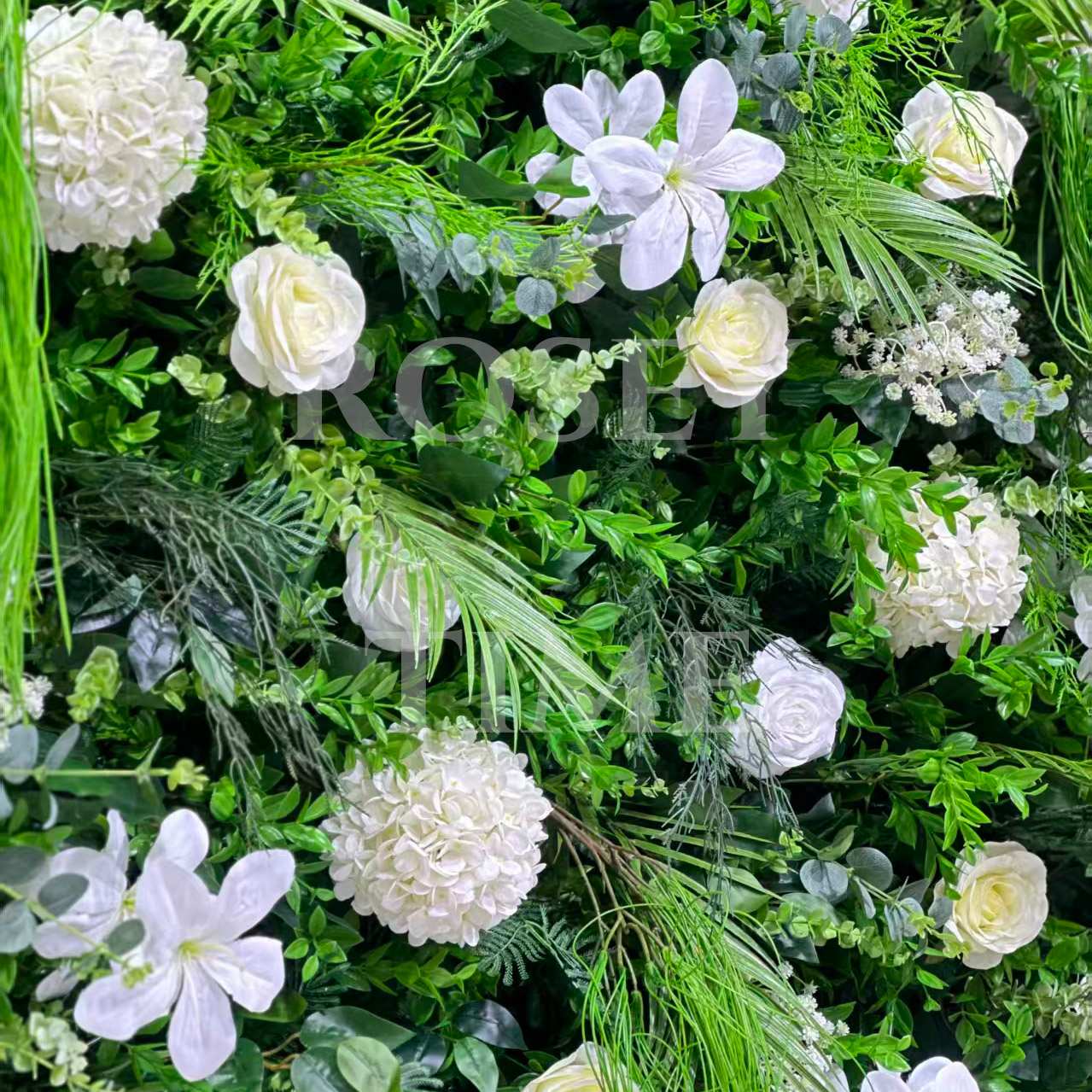 Roseytime 5D Evergreen Grace Flower Wall Roll Up Fabric Back #RTW387