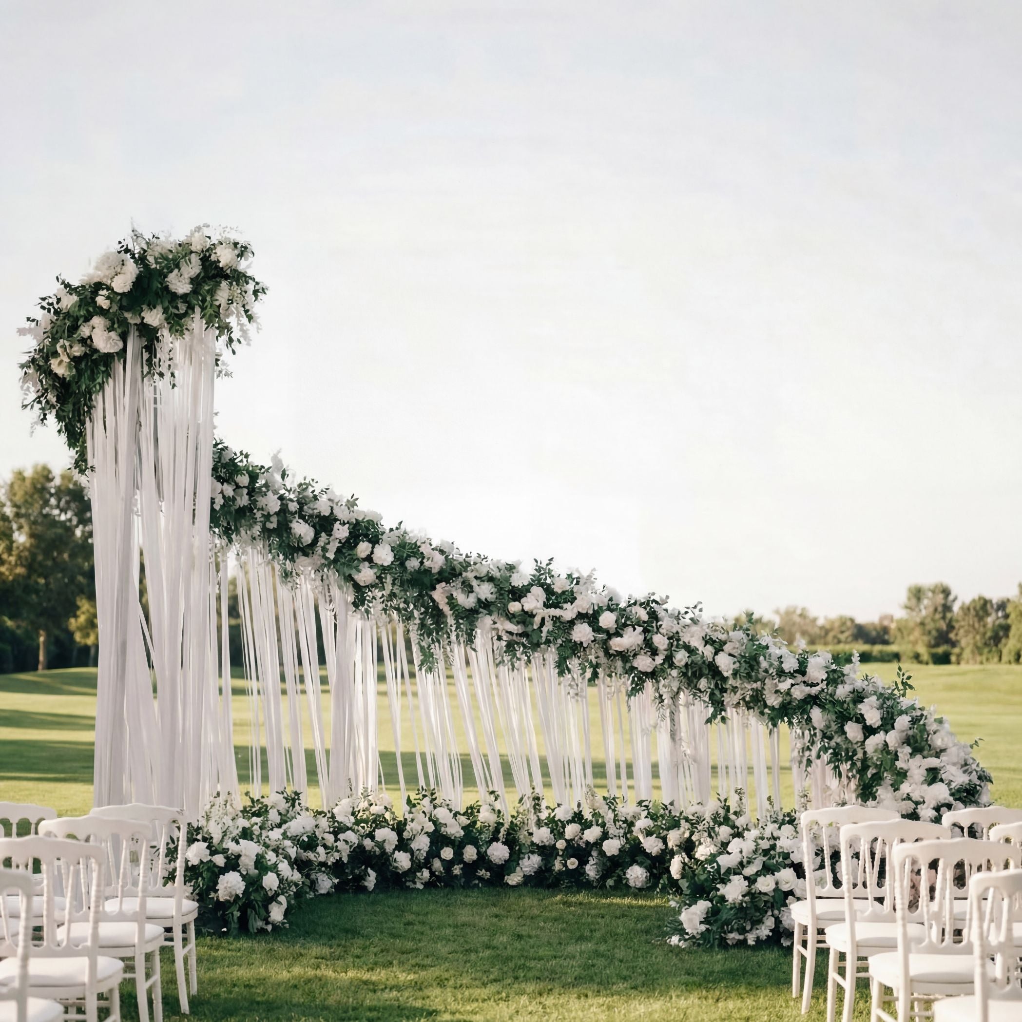Roseytime White&Green S-Curve Flower Arch Arrangement #RTA467