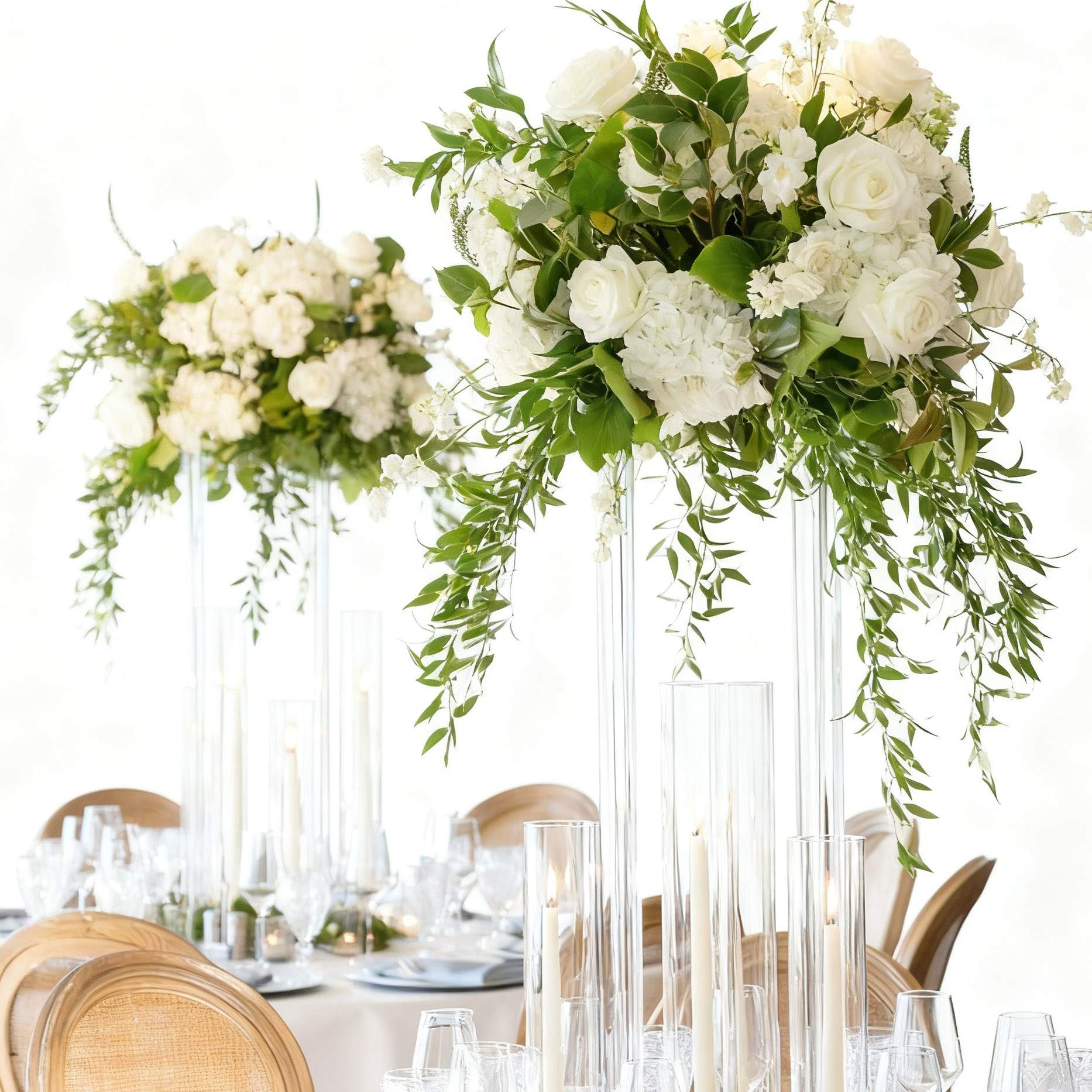 Roseytime White&Green Flower Ball #RTB098