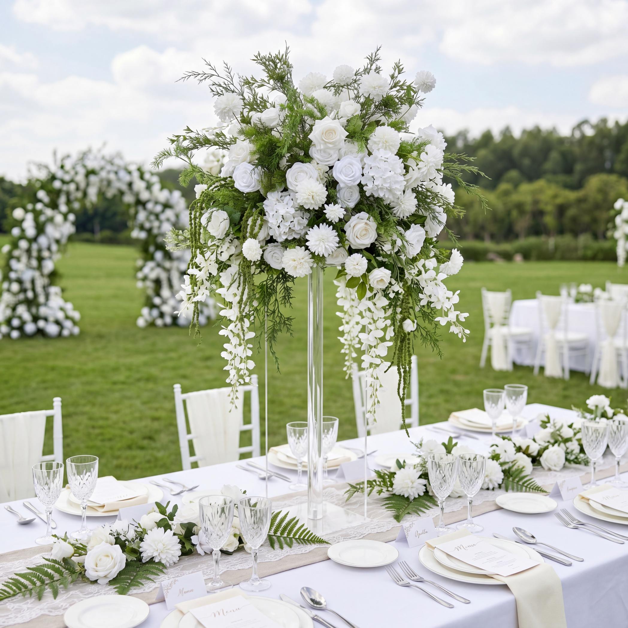 Roseytime White&Green Flower Ball Centerpieces #RTB124