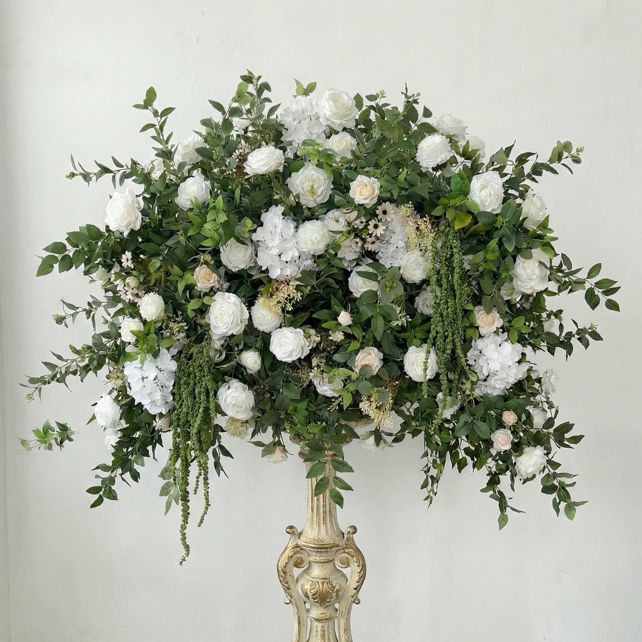 Roseytime White&Green Flower Ball #RTB110