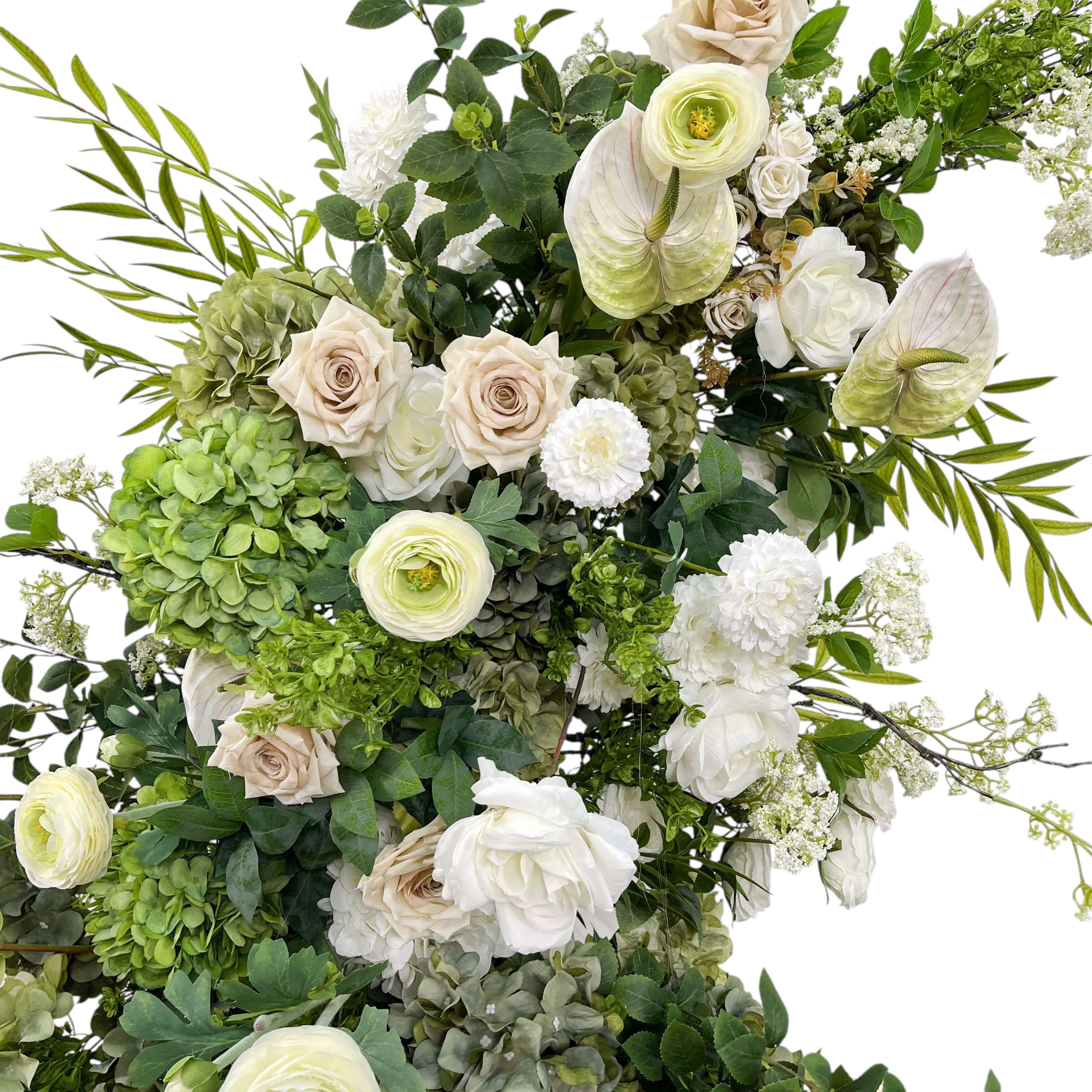 G1-SALE: White&Green Flower Pillars Arch with Frame #RTP085