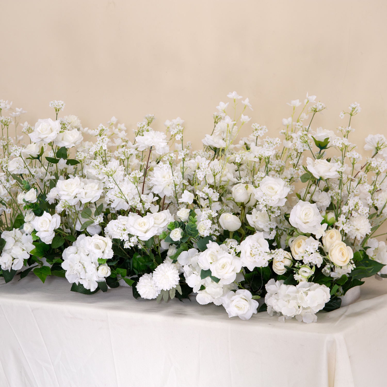 Roseytime White Flower Runner Table Flower Decor#RTR095