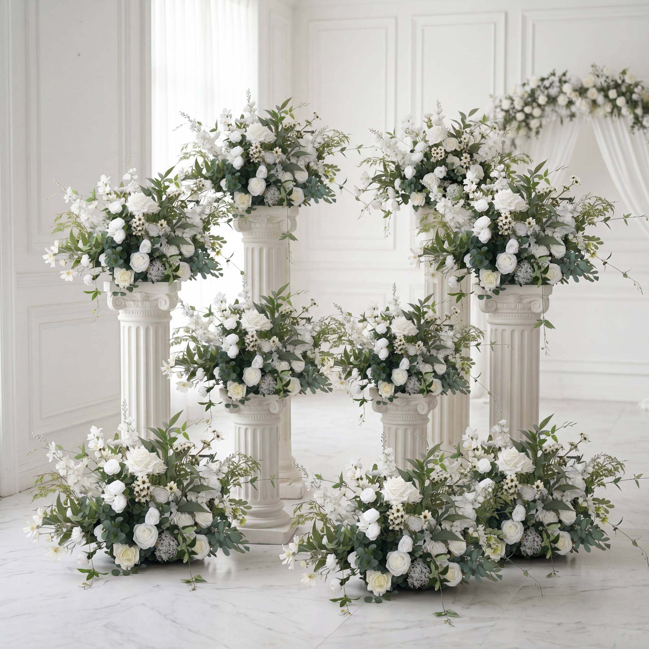 Roseytime Sylvera White&Green Flower Set #RTS006