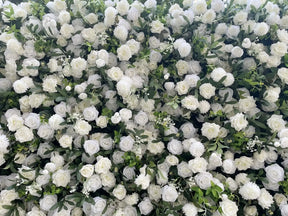 Roseytime 5D White&Green Flower Wall Roll Up  Fabric Back#RTW253