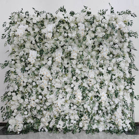 Roseytime 5D White&Green Flower Wall Roll Up Fabrci Back #RTW247