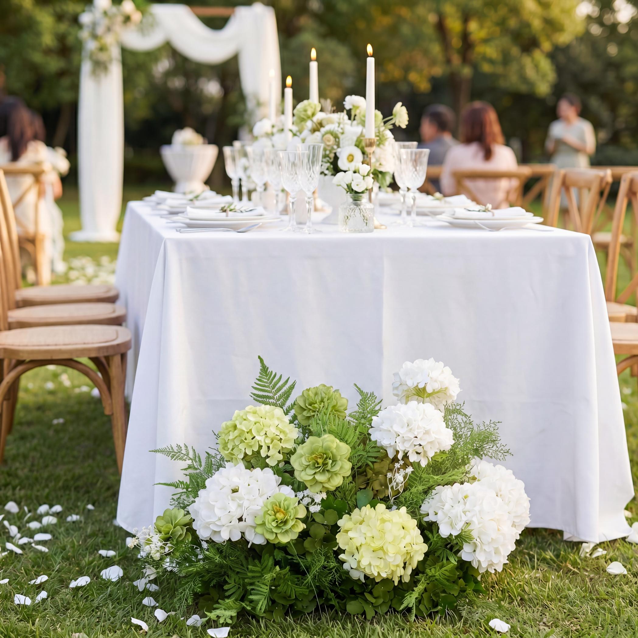 Roseytime Green Harmony Floor Flower Wedding Aisle Arrangement #RTF023