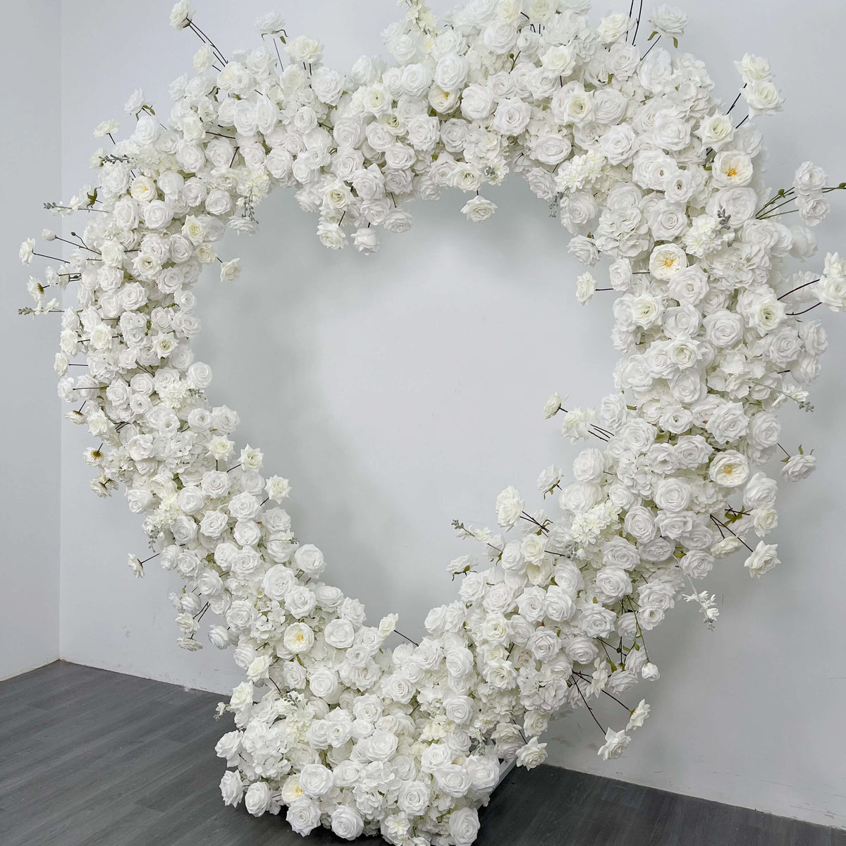 RoseyTime White Heart Flower Arches Set With Frame