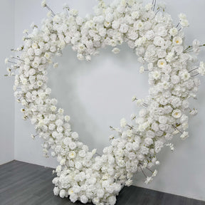 RoseyTime White Heart Flower Arches Set With Frame