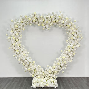 RoseyTime White Champagne Heart Flower Arches Set With Frame