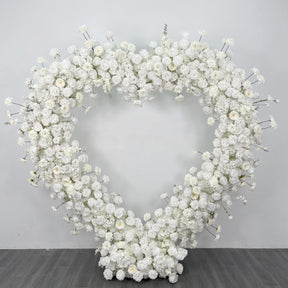 RoseyTime White Heart Flower Arches Set With Frame