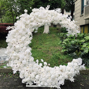 Roseytime White Crescent Flower Arch With Frame #RTA013