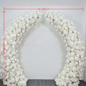 Roseytime Floral Pillars Arch White Rose Flowers with Frame #RTP030