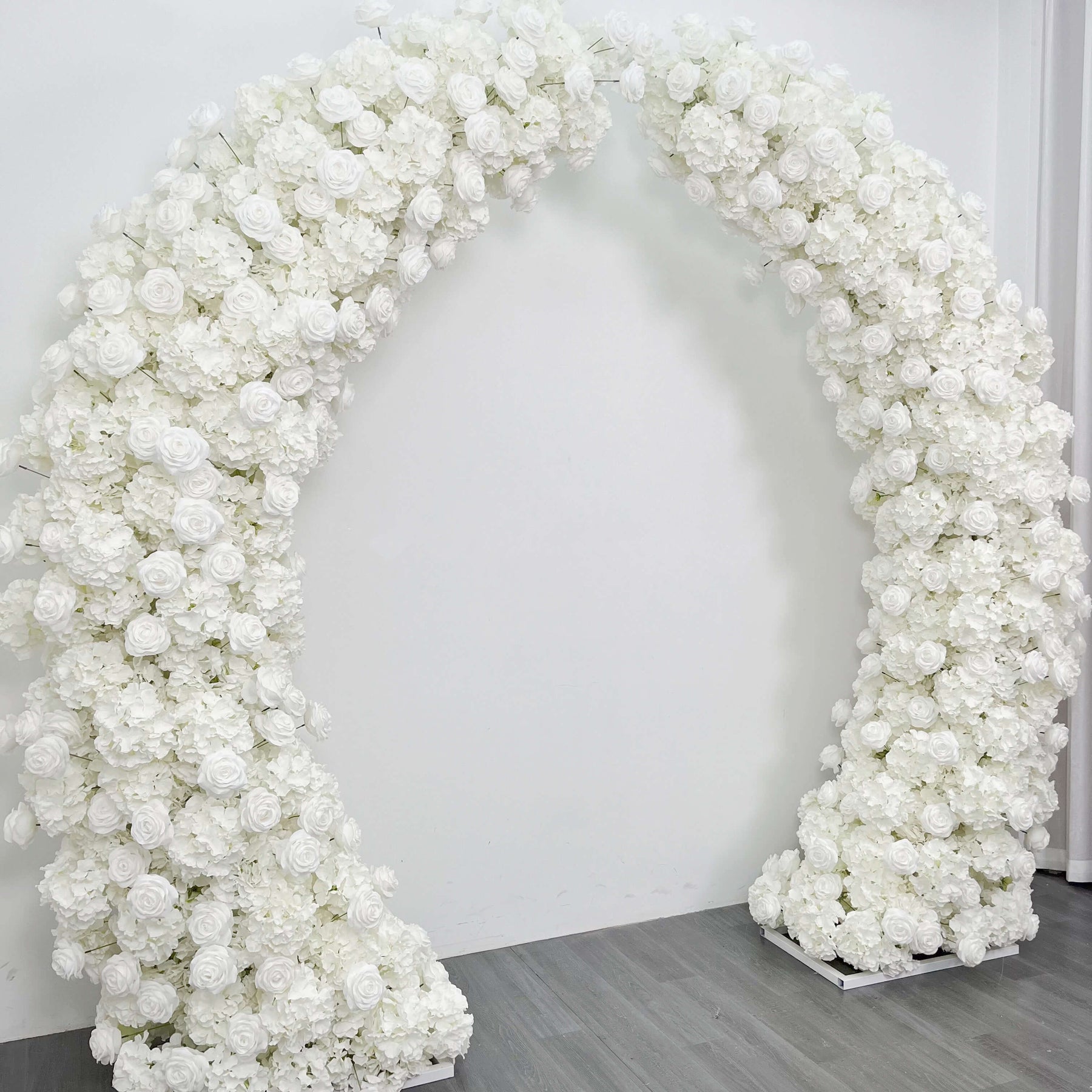 Roseytime Floral Pillars Arch White Rose Flowers with Frame #RTP030