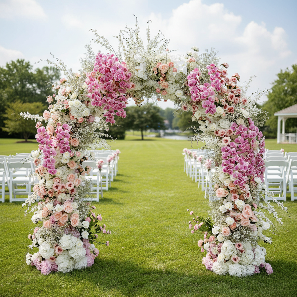 B1G1 sale- White&Pink Arch n-shape Round Arch #RTA156