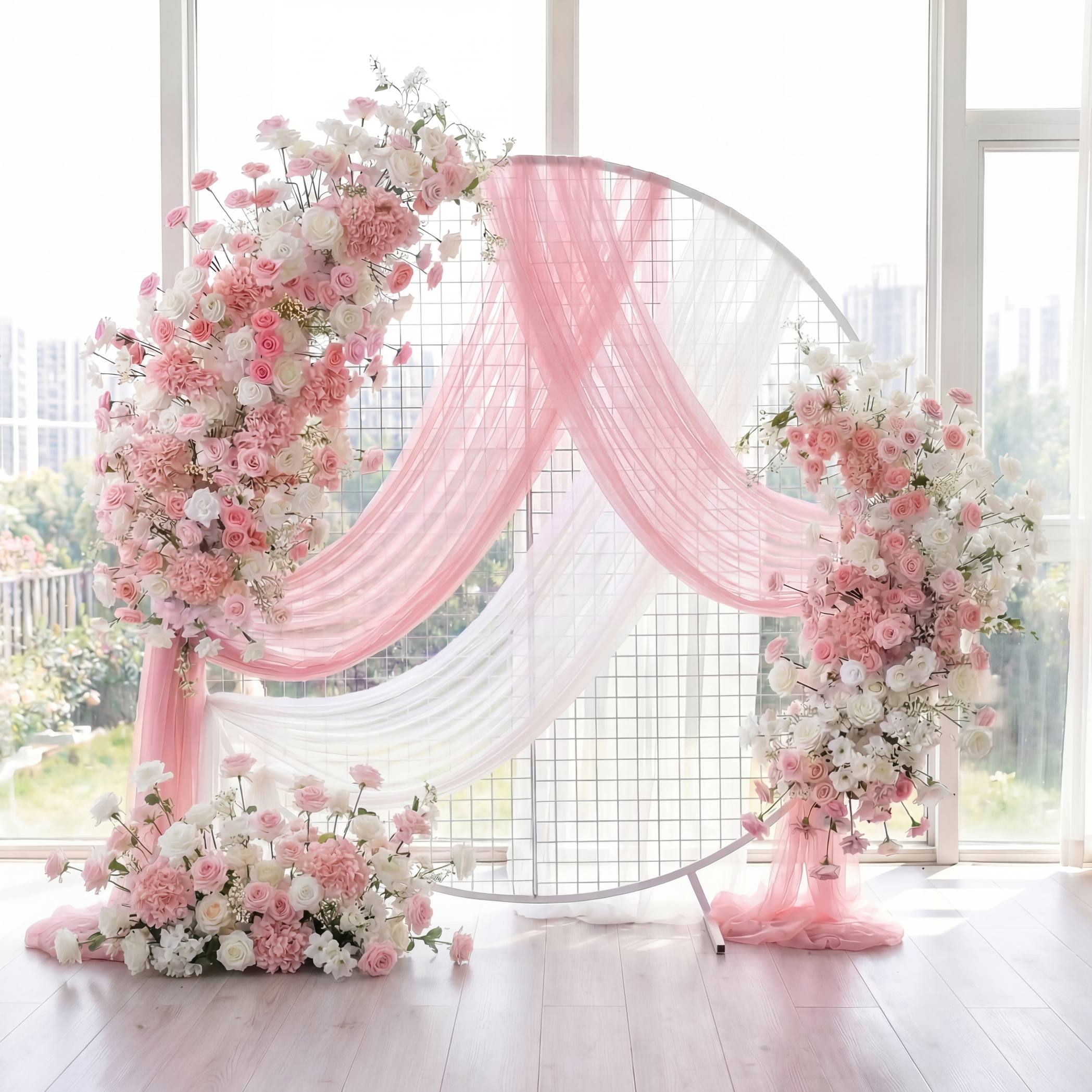 Roseytime Pink&White Flower Set Flower Arch Arrangement #RTA447