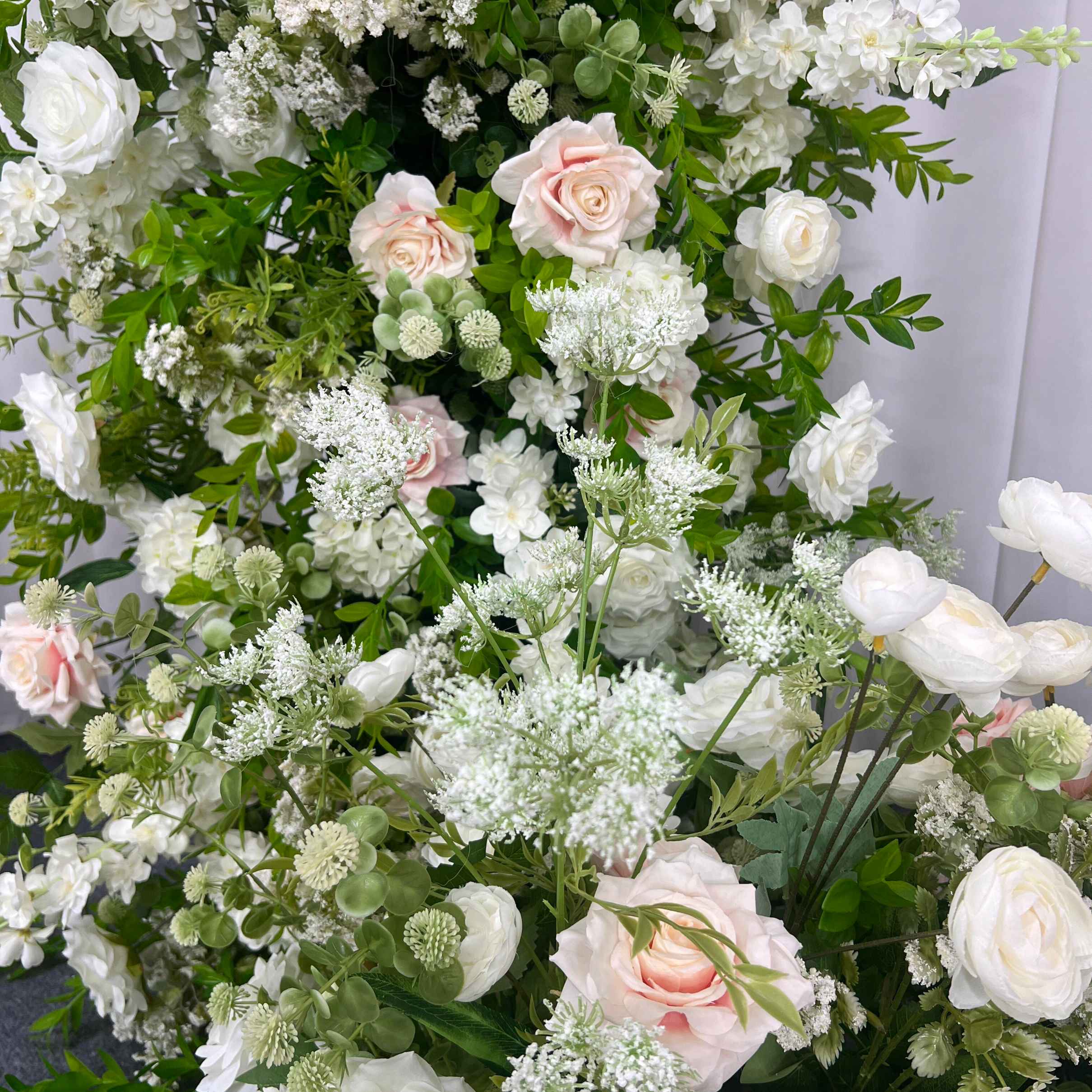 RoseyTime Blushing Pink Flower Arch n-shape Round Arch #RTA379