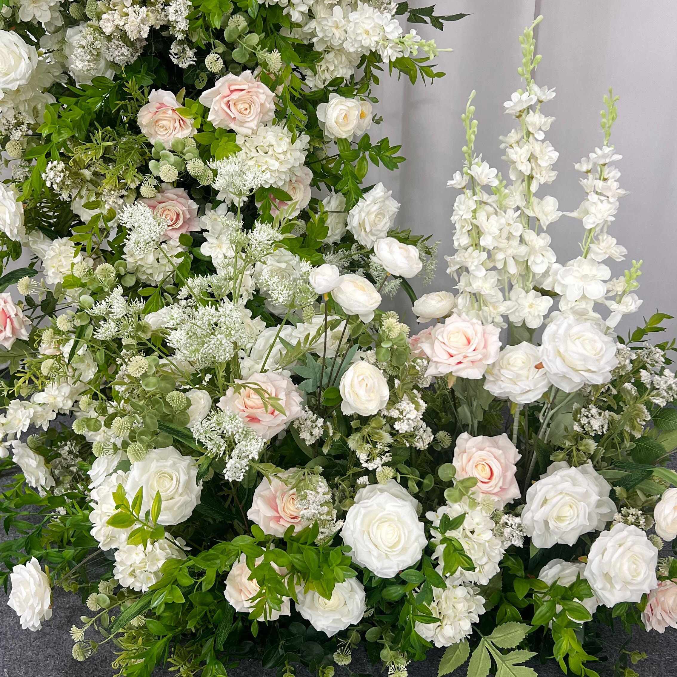 RoseyTime Blushing Pink Flower Arch n-shape Round Arch #RTA379