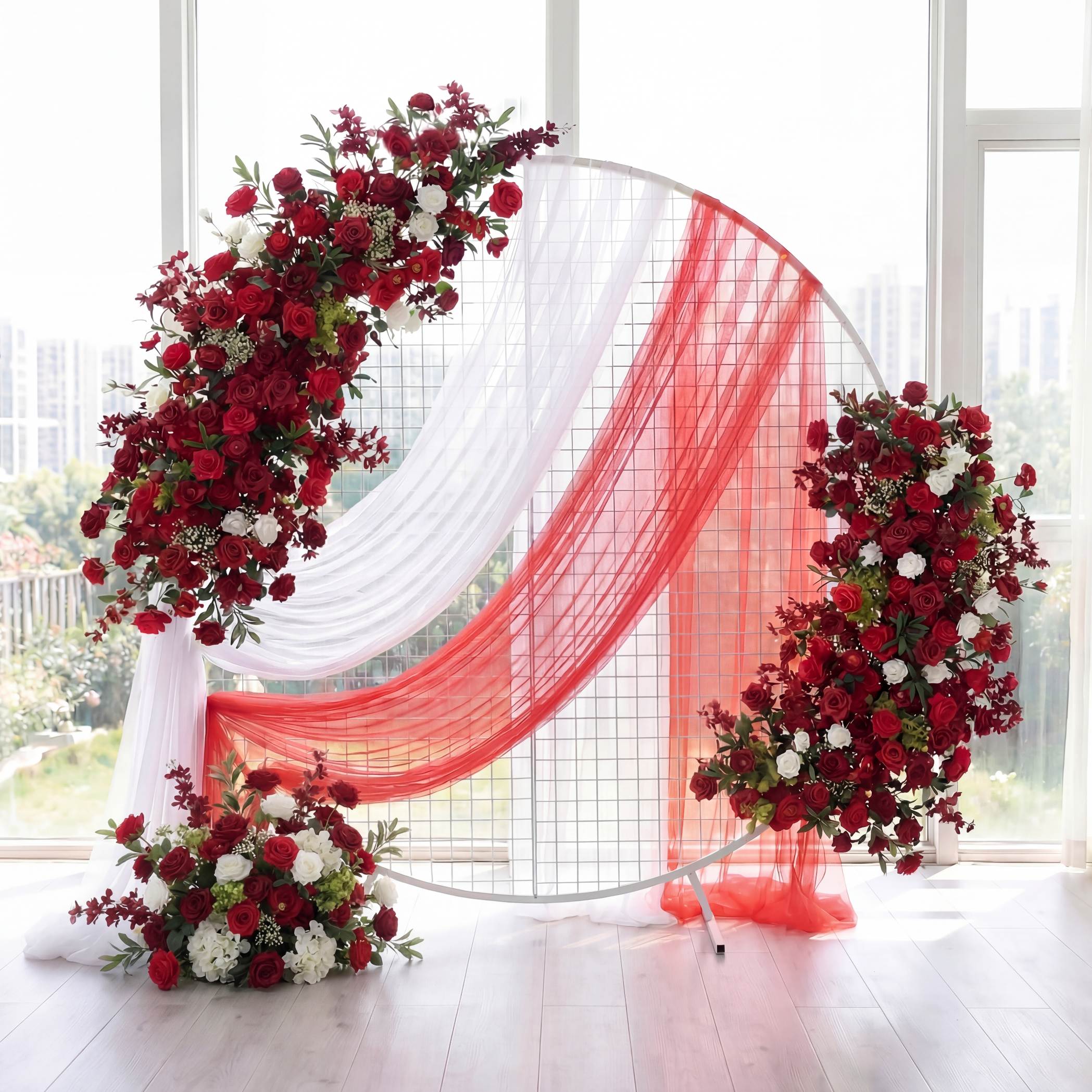 Roseytime Red Flower Set Flower Arch Arrangement #RTA449