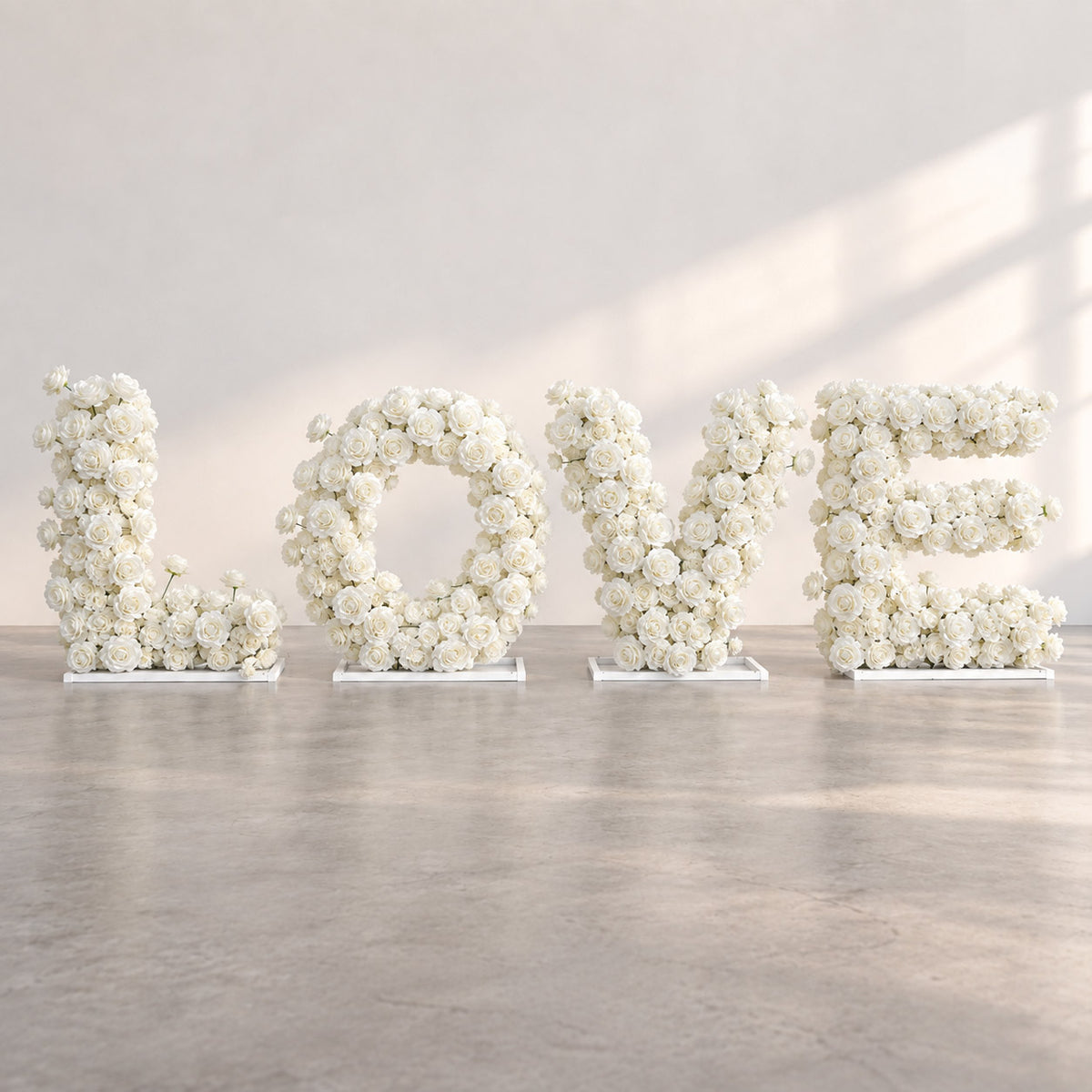 RoseyTime White Rose LOVE Letters for Wedding, Proposal & Event Decor
