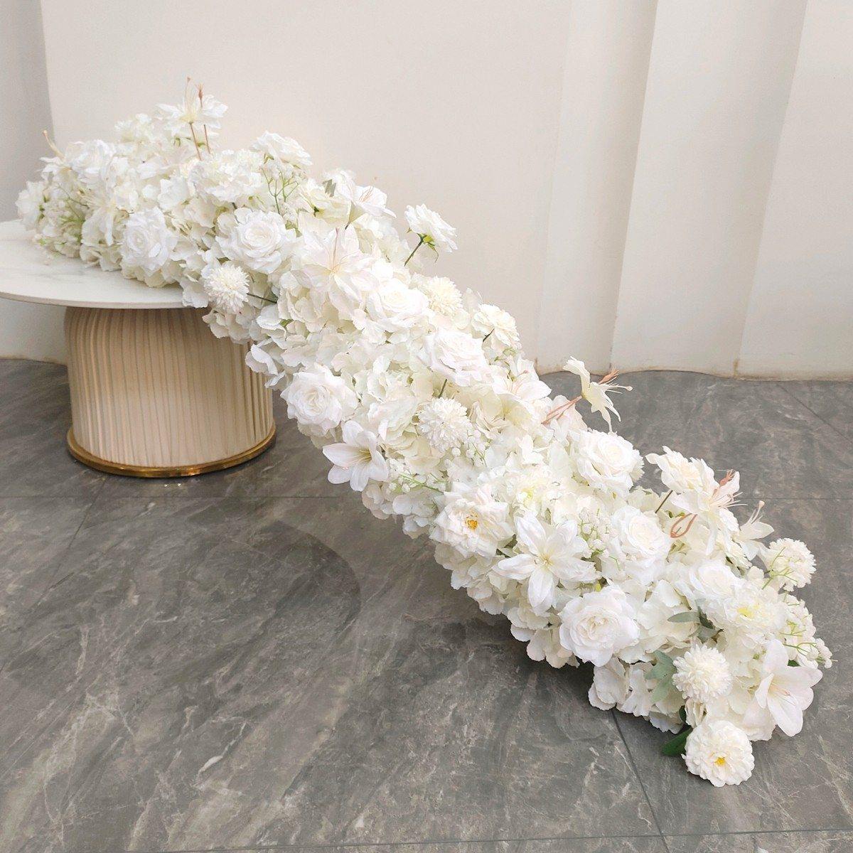 Roseytime White Flower Runner Table Flower Decor#RTR093