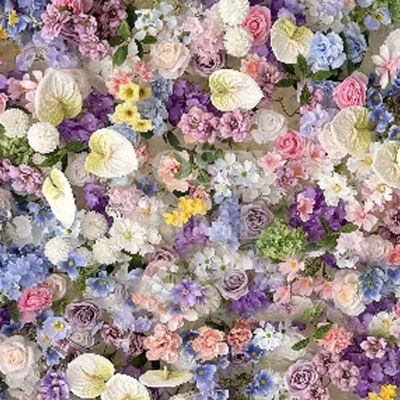 Roseytime 5D Wild Purple Flower Wall Roll Up Fabric Back #RTW315