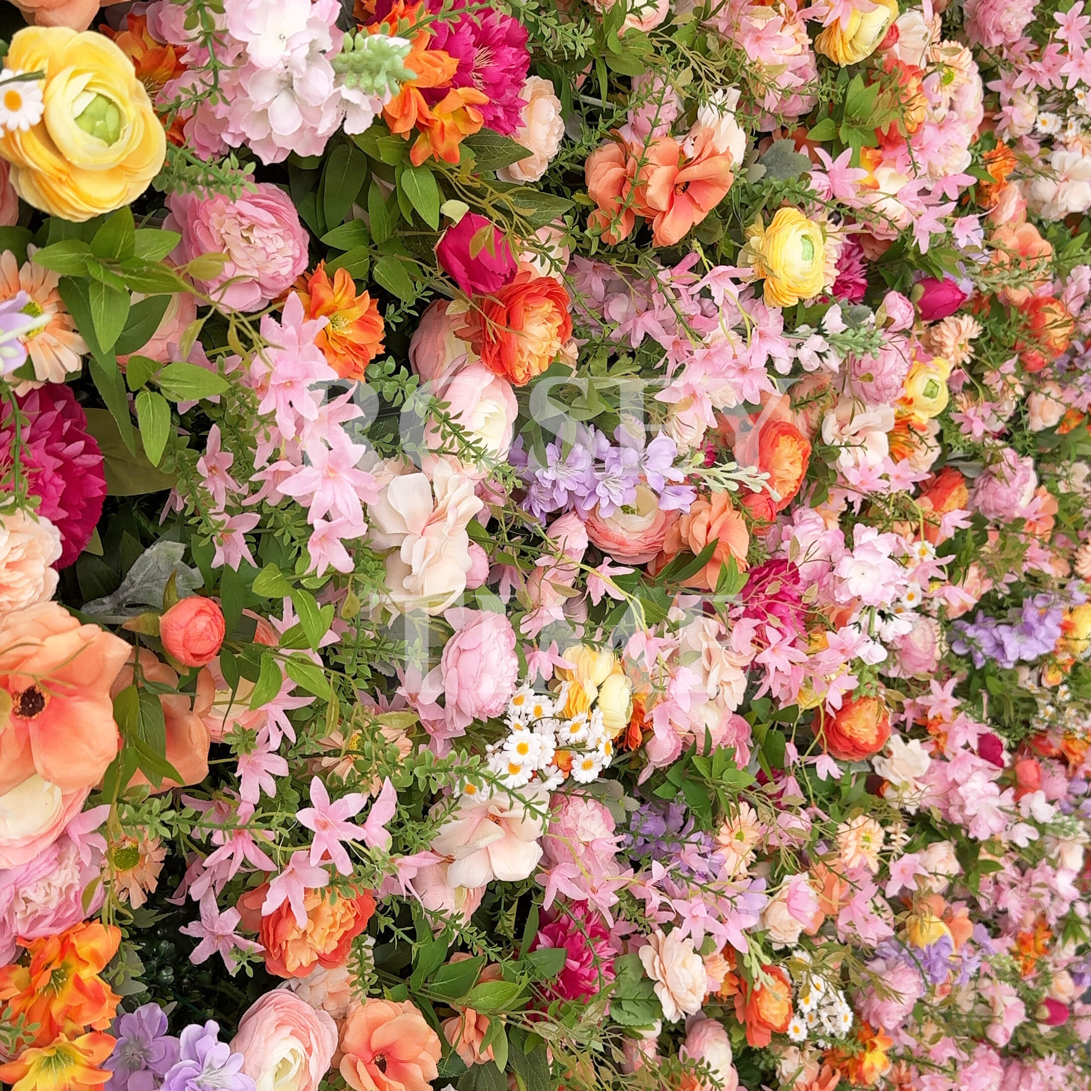 B1-SALE: 5D Sunset Flower Wall Roll Up Fabric Back #RTW328
