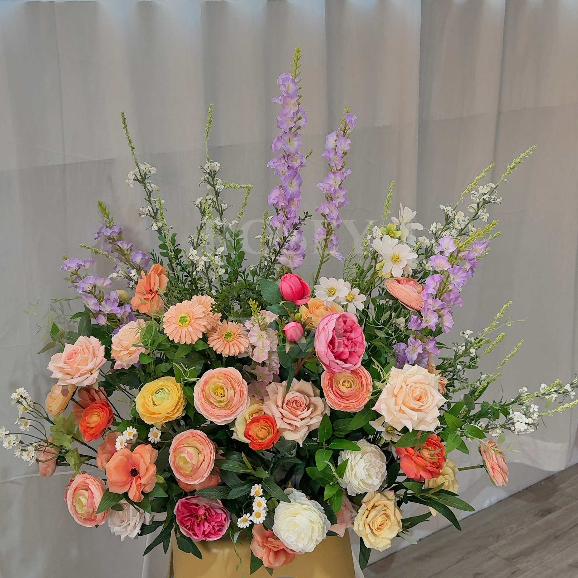 Roseytime Wild Flower Floor Flower Wedding Aisle Arrangement #RTF001