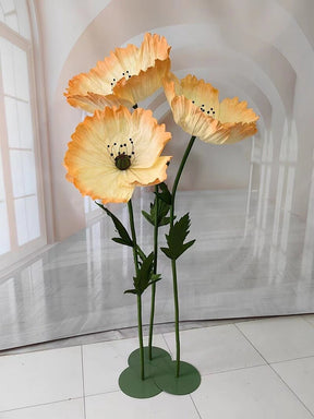 Roseytime Giant Gradient Poppy Fowers Set of 3