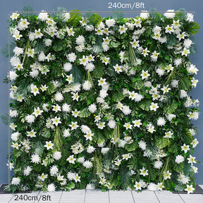 Roseytime Artificial Flower Wall Rolling Up Green Hanging Flowers Wedding Backdrop Decor for Birthday Event Party