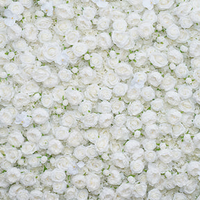 Roseytime 5D Artificial Flower Wall Rolling Up White Round Hanging Flowers Wedding Backdrop Decor for Birthday Event Party