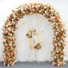 RoseyTime Artificial Flower Round Arch Fabric Back 8.2ftx8.2ft