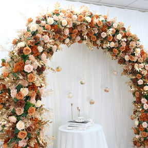 RoseyTime Artificial Flower Round Arch Fabric Back 8.2ftx8.2ft